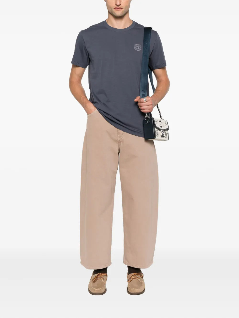 Logo-detail crew-neck t-shirt-FENDI-Verso