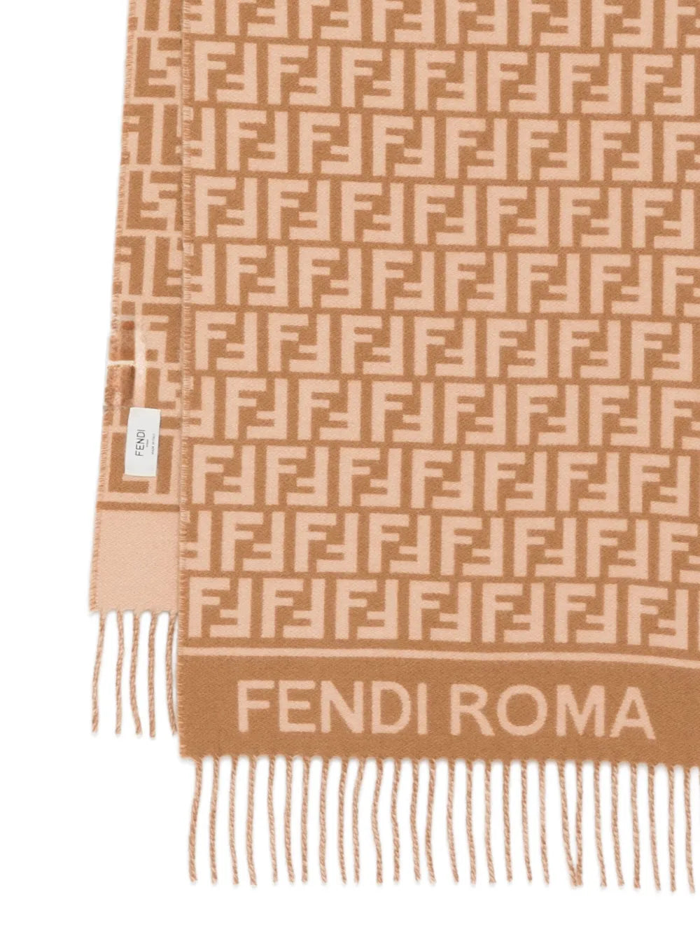 Logo-detail fringed scarf-FENDI-Verso