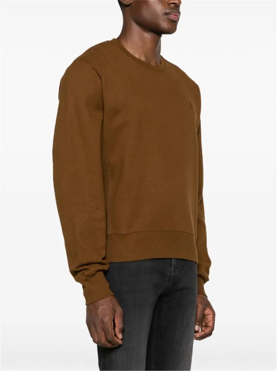 LOGO-EMBROIDERED COTTON SWEATSHIRT SAINT LAURENT