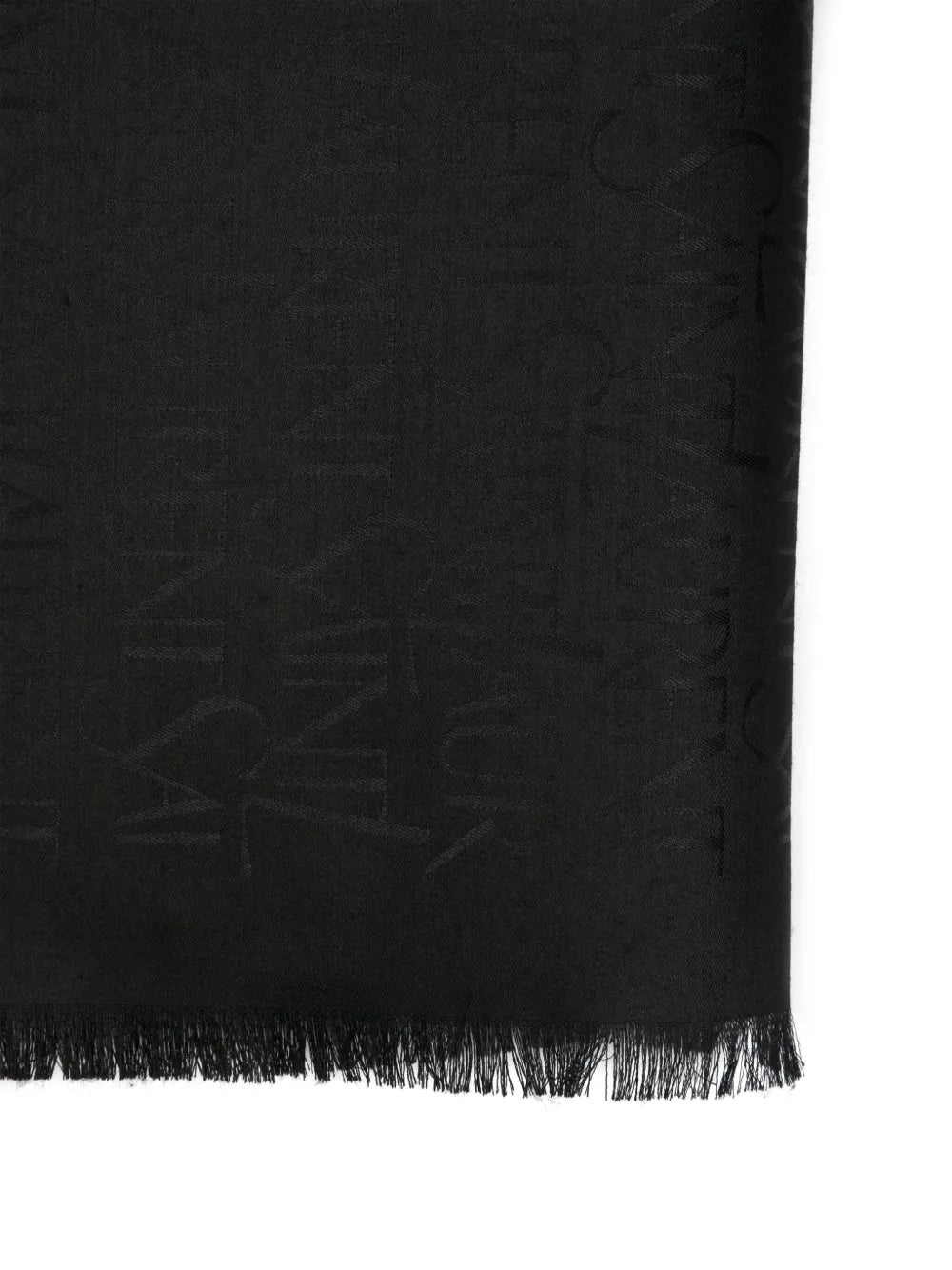 Logo-jacquard fringed scarf-SAINT LAURENT-Verso