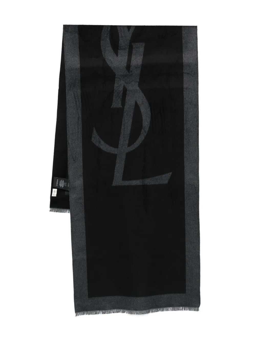 Logo-jacquard silk scarf-SAINT LAURENT-Verso