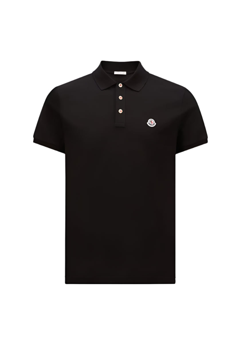 LOGO PATCH COTTON POLO SHIRT - MONCLER - Verso