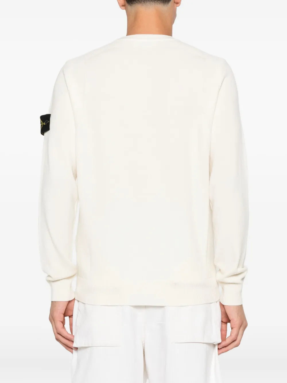 Logo-patch crew-neck sweater-STONE ISLAND-Verso