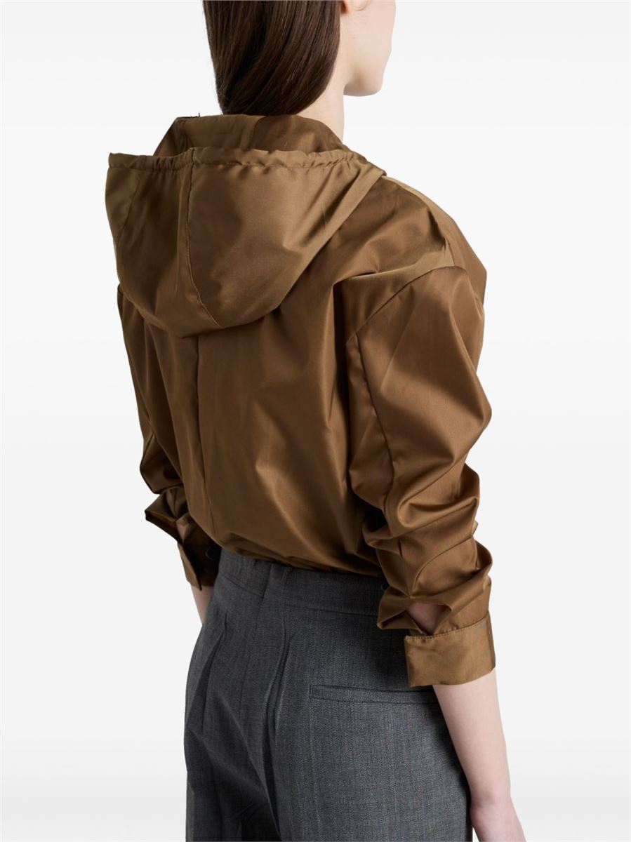 LOGO PATCH HOODED JACKET - PRADA - Verso