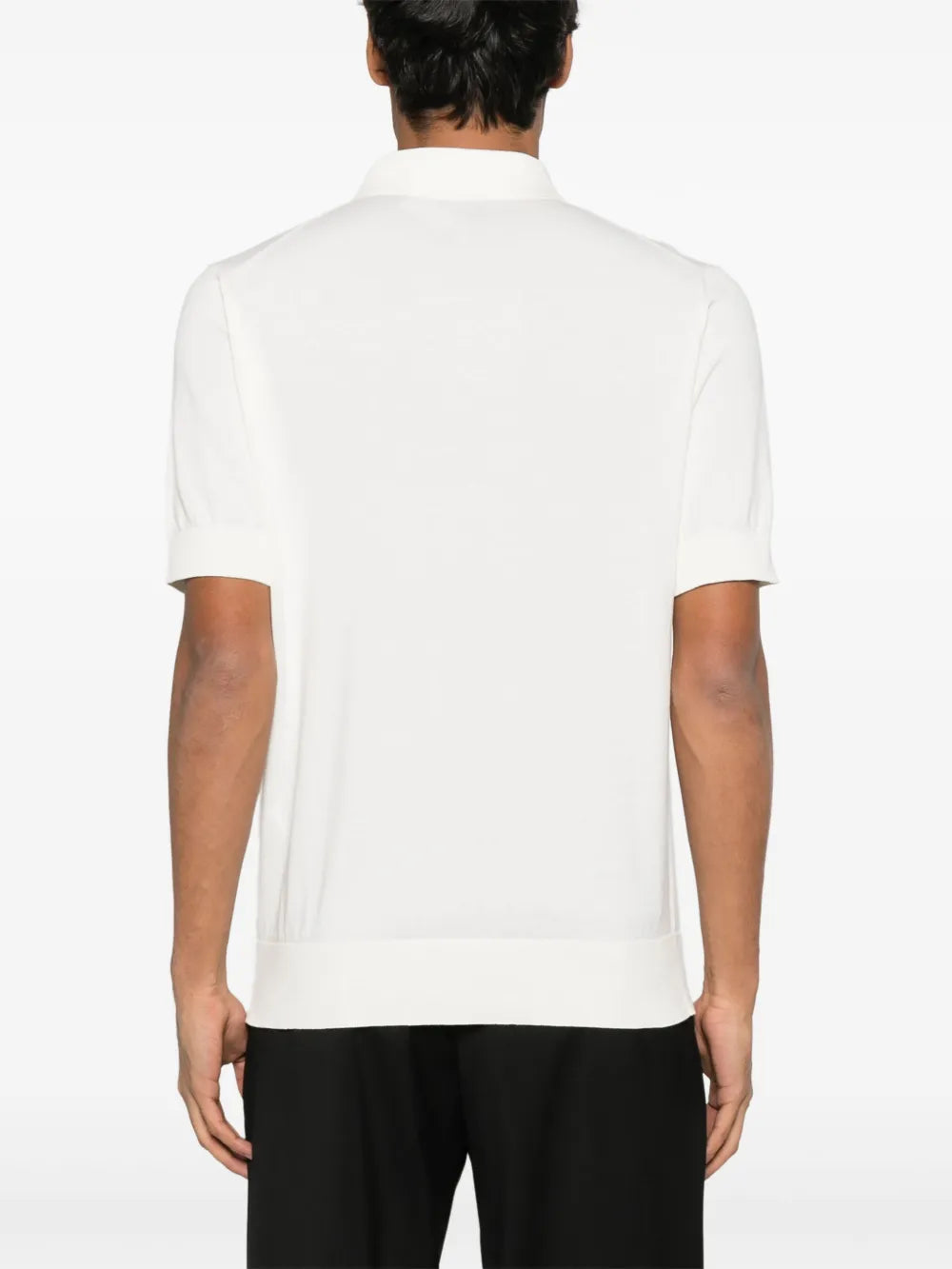 Logo-plaque Cotton Polo Shirt-DOLCE & GABBANA-Verso