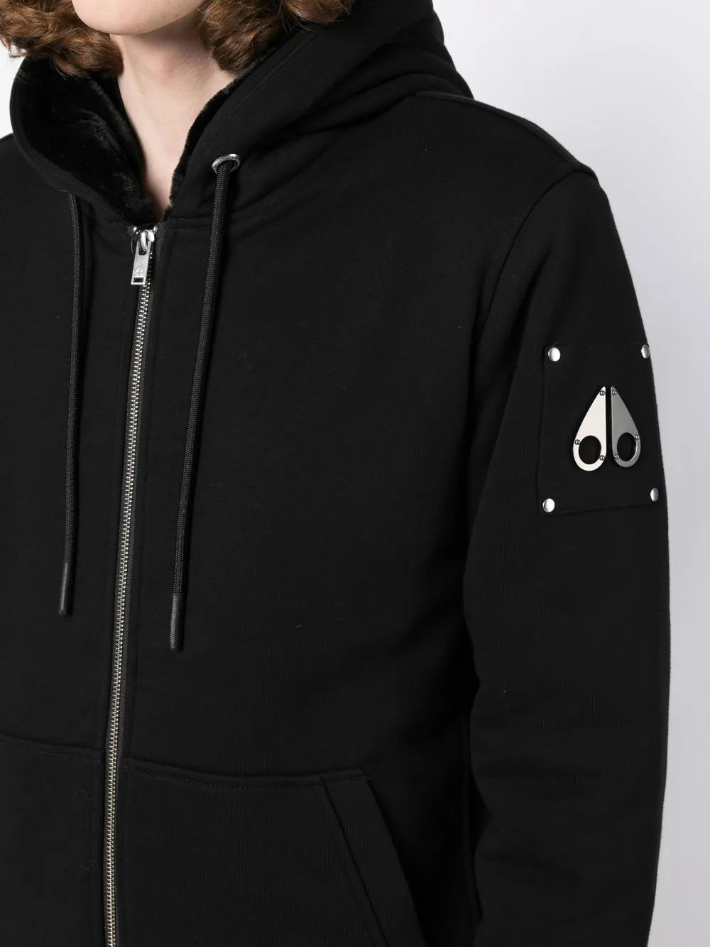 Logo-plaque Zip-up Hoodie-MOOSE KNUCKLES-Verso