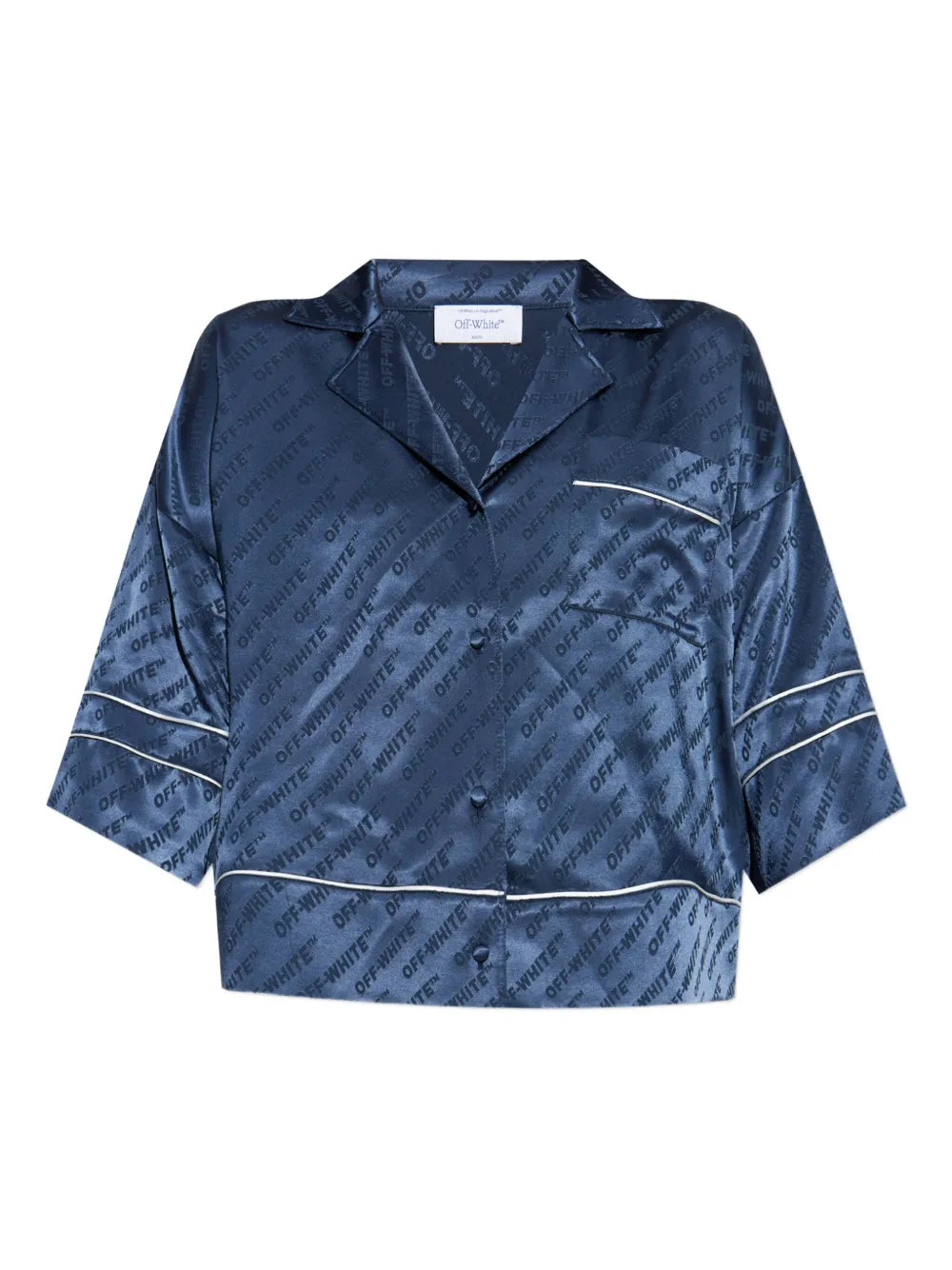 Logo-print satin shirt-OFF-WHITE-Verso