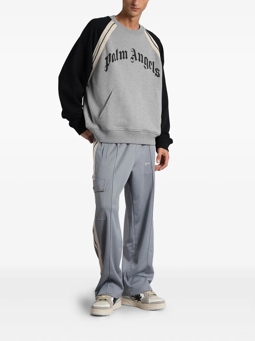 Logo stripe sweatshirt-PALM ANGELS-Verso