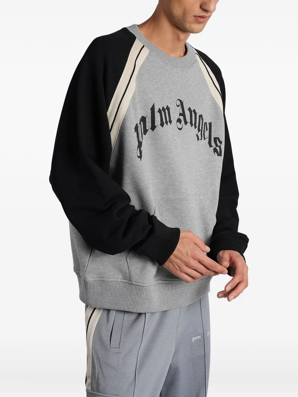 Logo stripe sweatshirt-PALM ANGELS-Verso