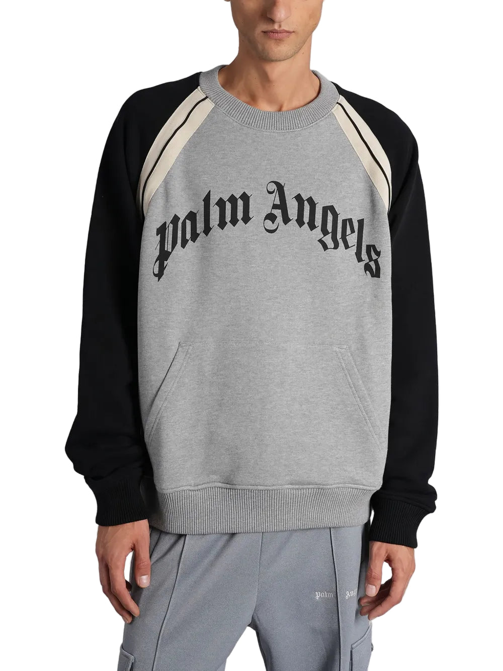 Logo stripe sweatshirt-PALM ANGELS-Verso