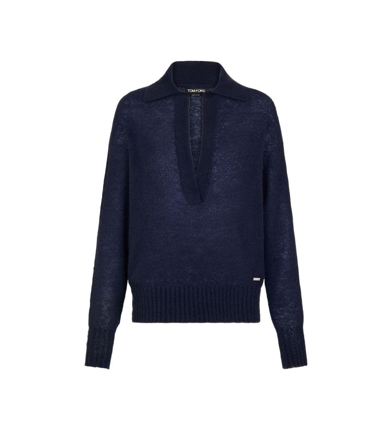 Long sleeve cashmere silk polo-TOM FORD-Verso