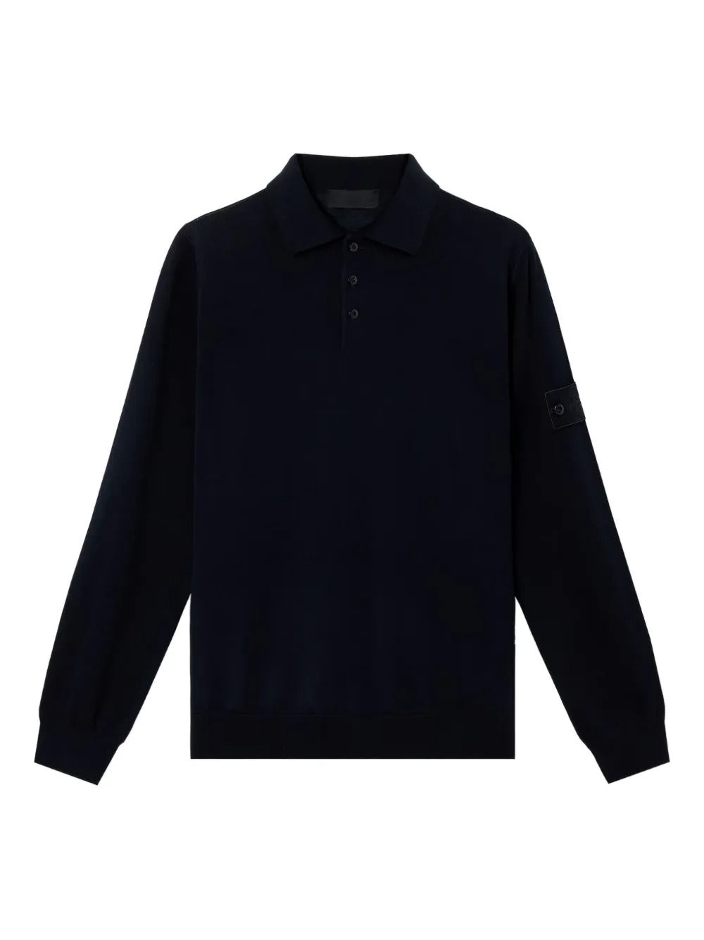 Long-sleeve Polo Jumper with Ribbed Trims-STONE ISLAND-Verso
