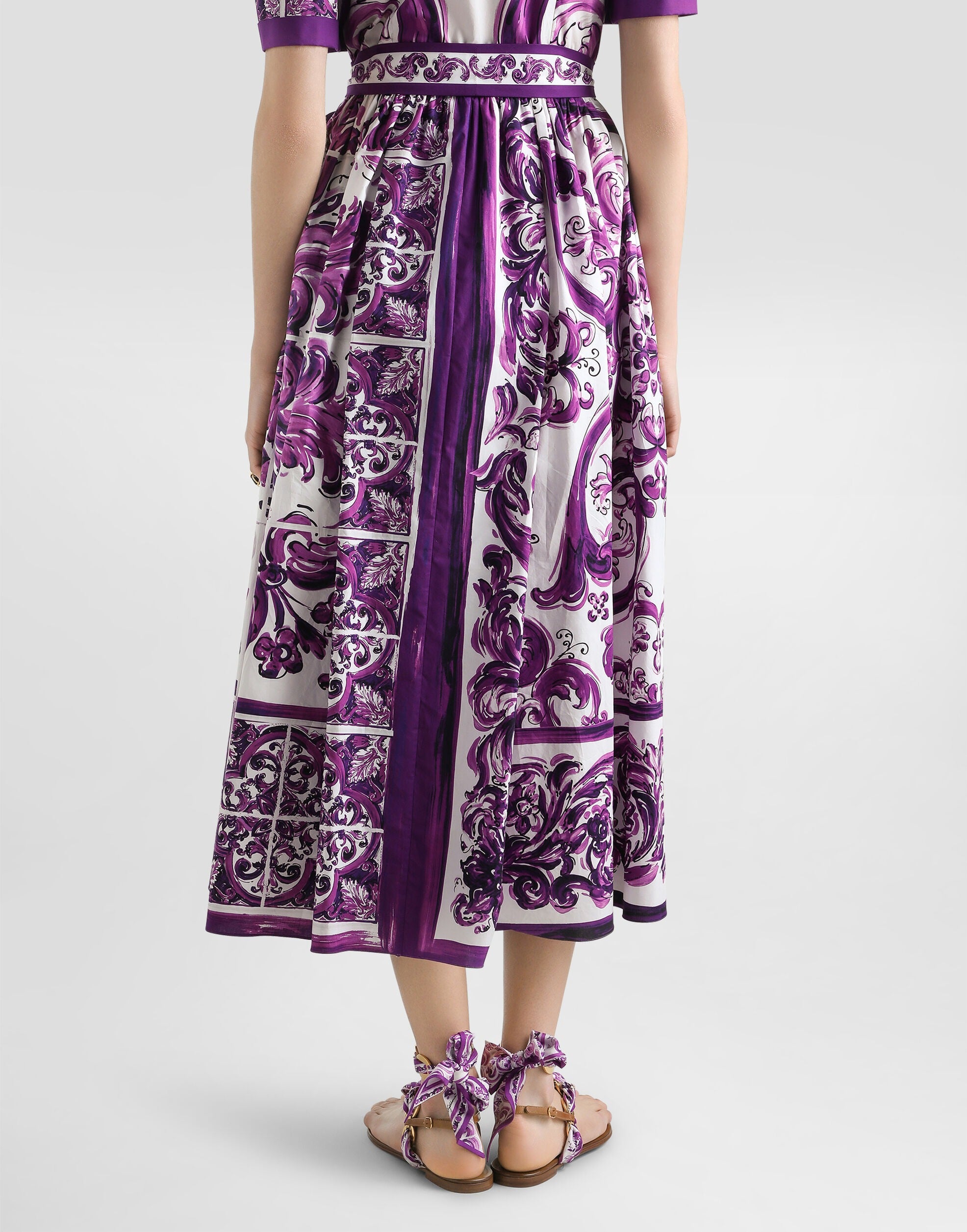 MAJOLICA-PRINT POPLIN SHIRT DRESS-DOLCE & GABBANA-Verso