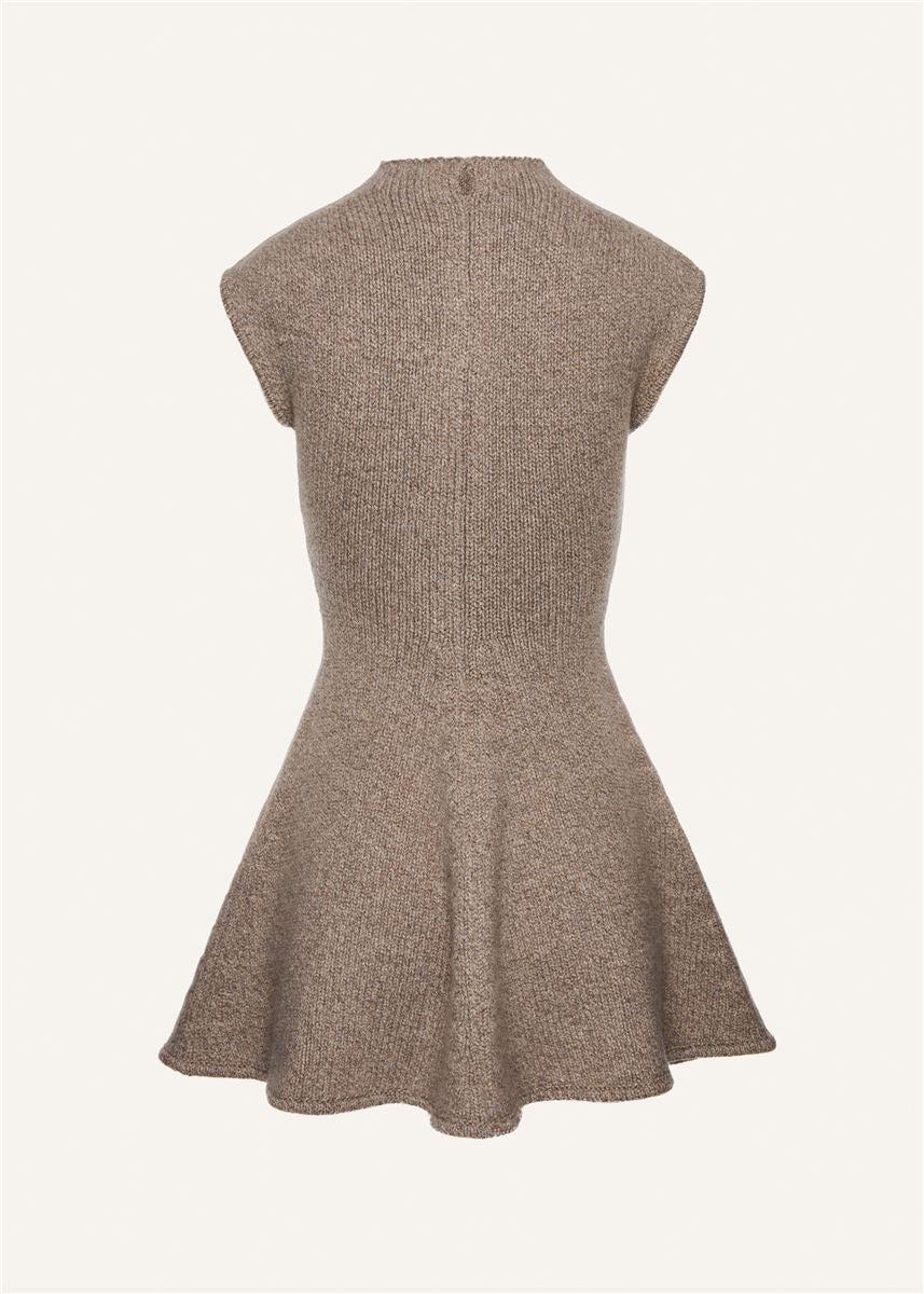 MARLED KNIT SKATER DRESS IN BEIGE-MAGDA BUTRYM-Verso