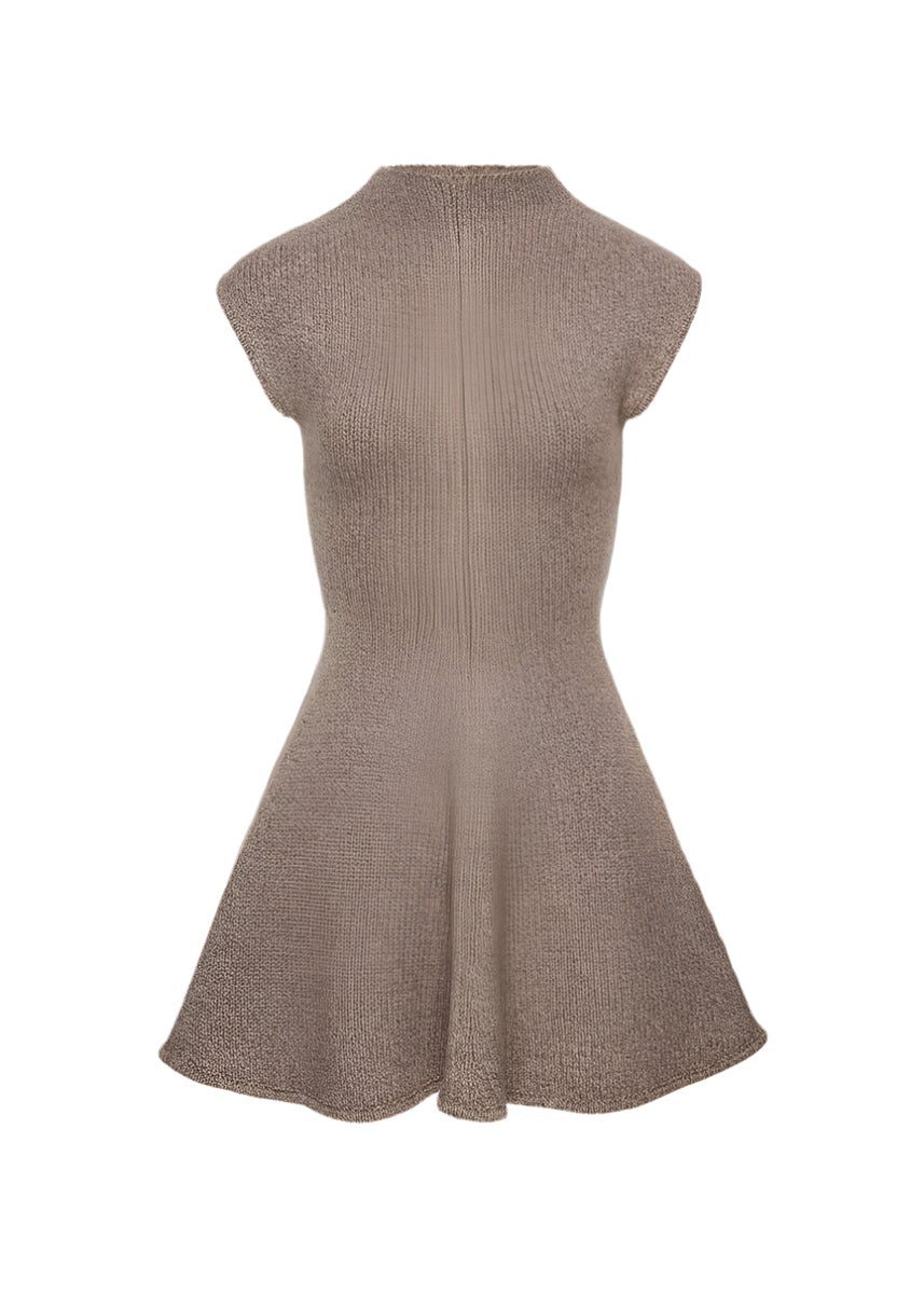 MARLED KNIT SKATER DRESS IN BEIGE-MAGDA BUTRYM-Verso
