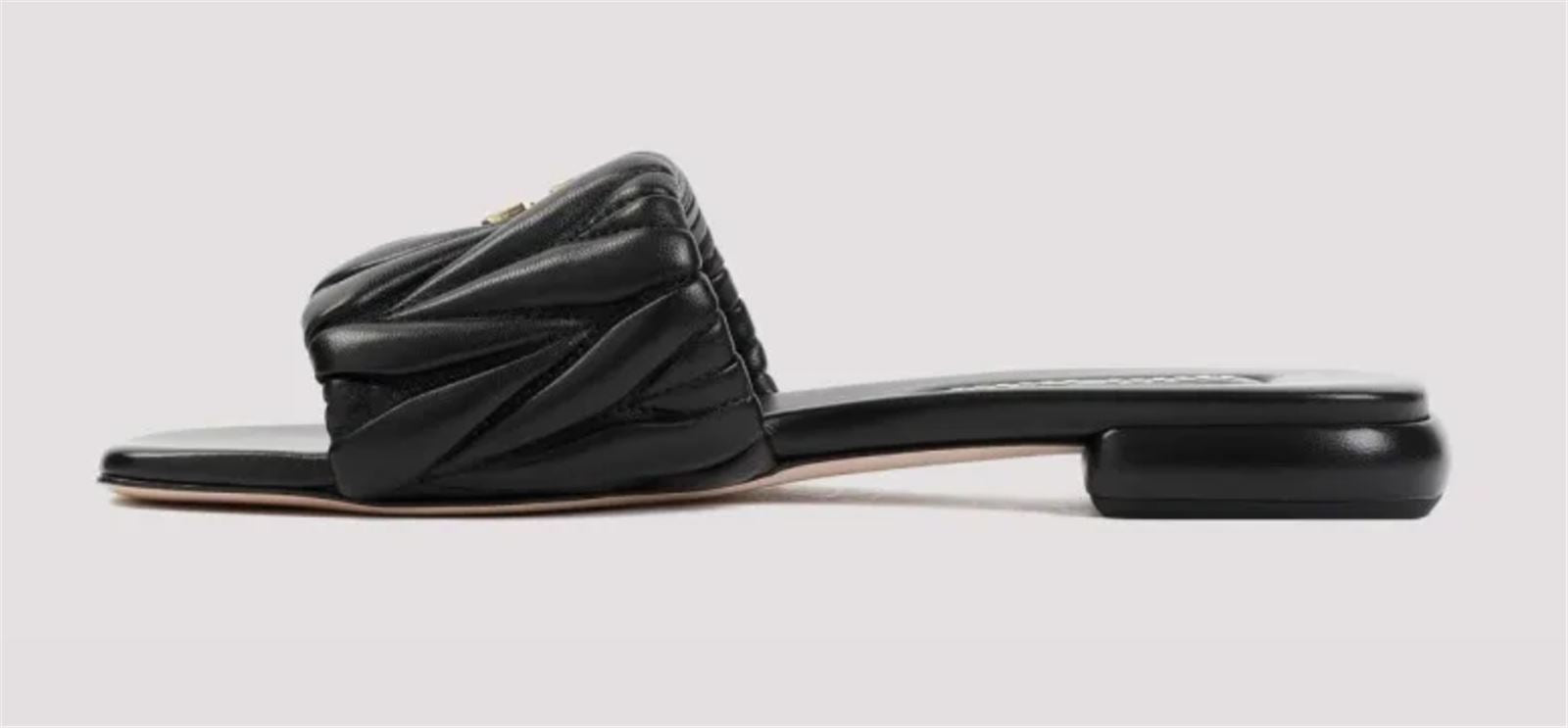 MATELASSÉ NAPPA LEATHER SLIDES-MIU MIU-Verso