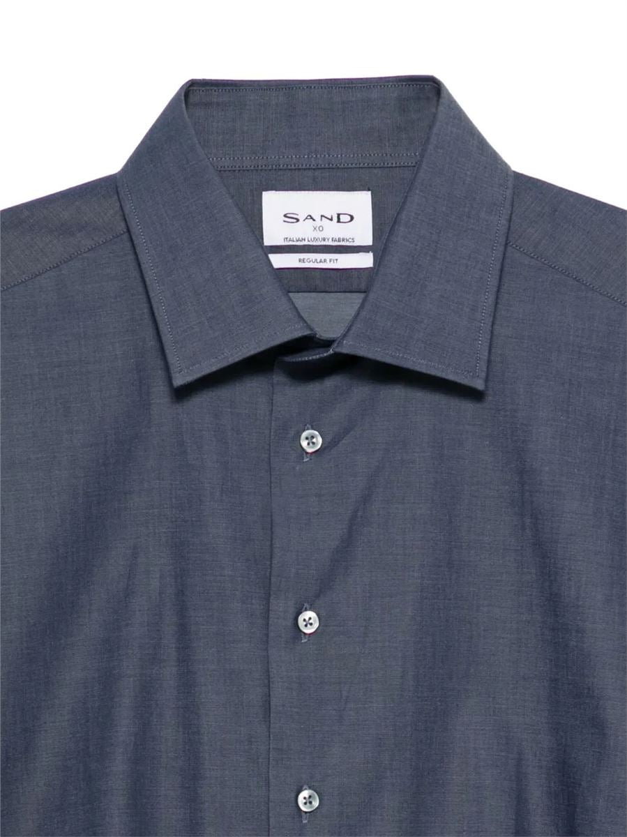 Mélange-effect shirt-SAND-Verso