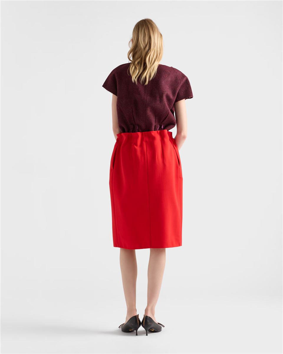 Melange Natté Midi Skirt