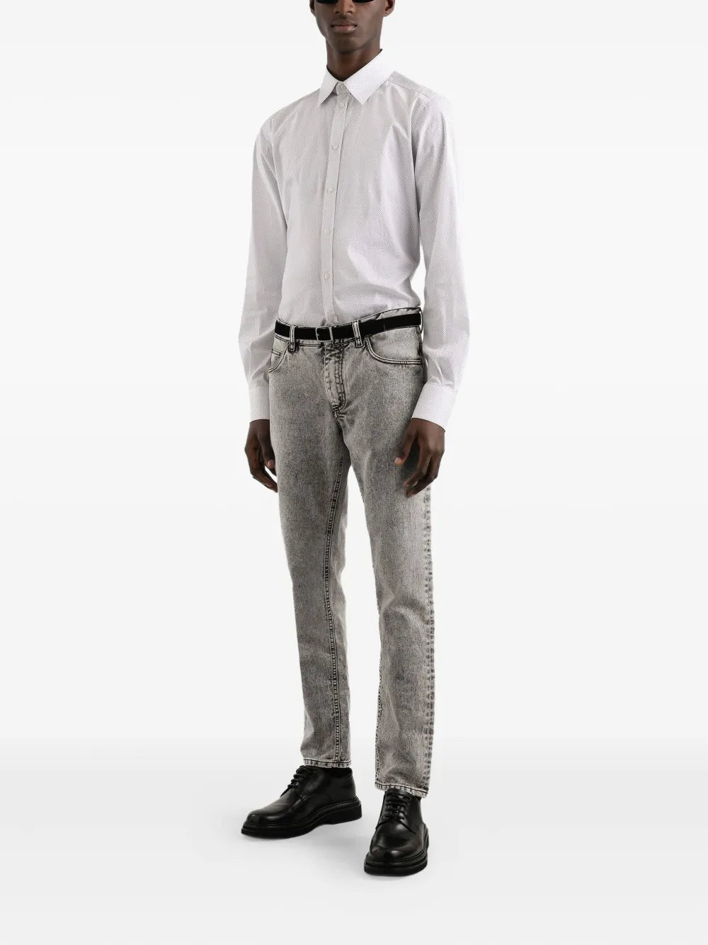 Micro dot-print shirt-DOLCE & GABBANA-Verso