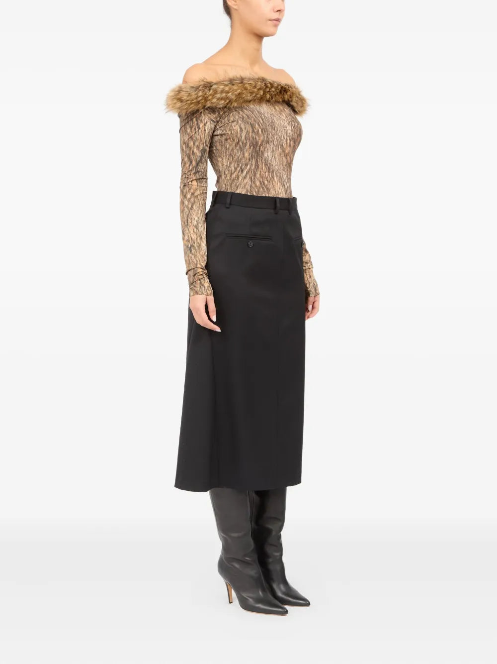 Mm6 maison margiela virgin wool-blend skirt-MM6-Verso
