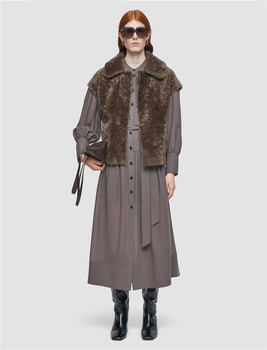 Molin reversible shearling gilet-JOSEPH-Verso