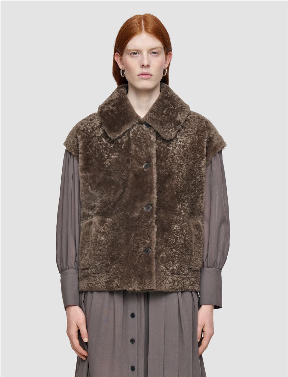 Molin reversible shearling gilet-JOSEPH-Verso