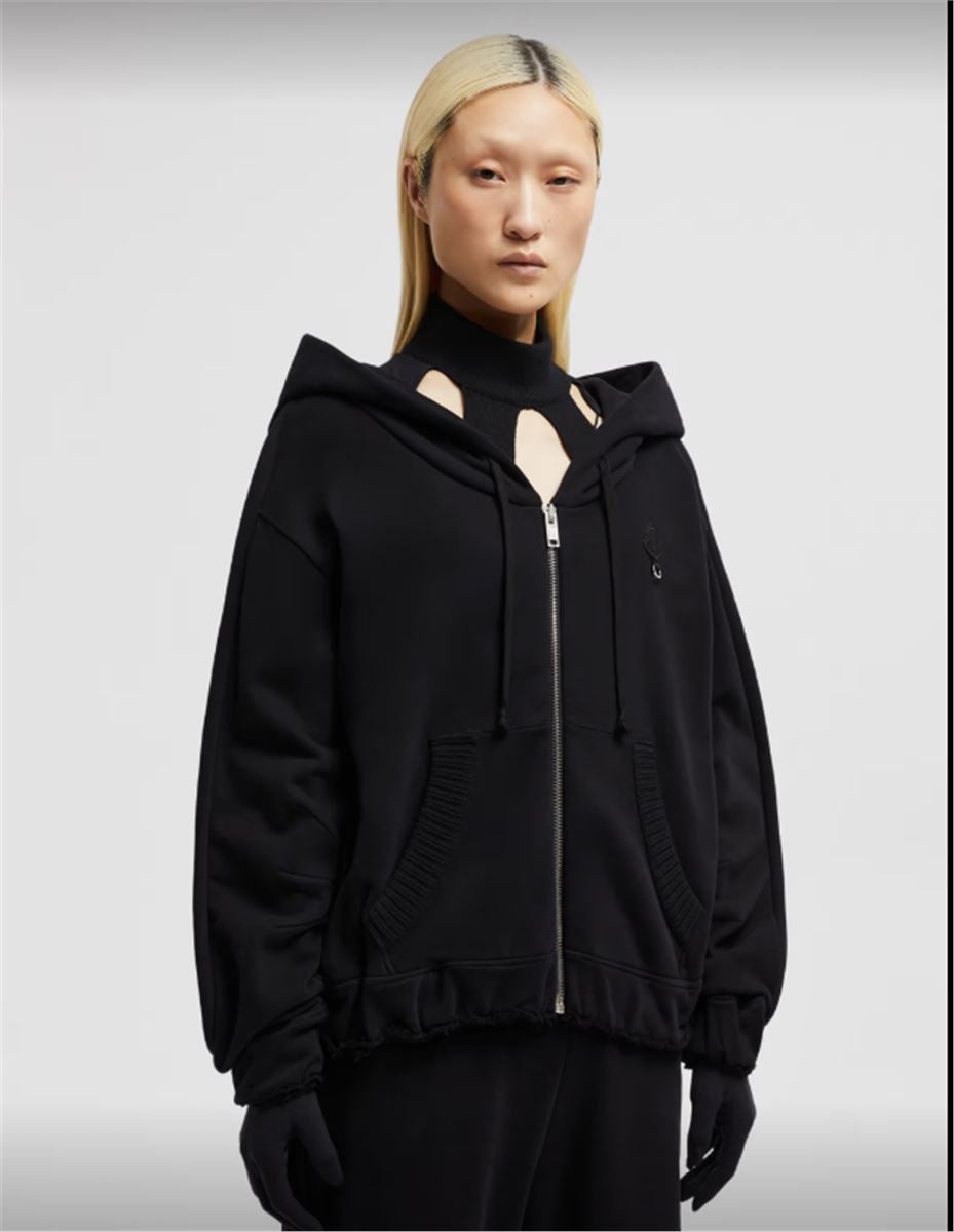 MONCLER X WILLOW SMITH ZIP-UP EYELET COTTON HOODIE - MONCLER - Verso