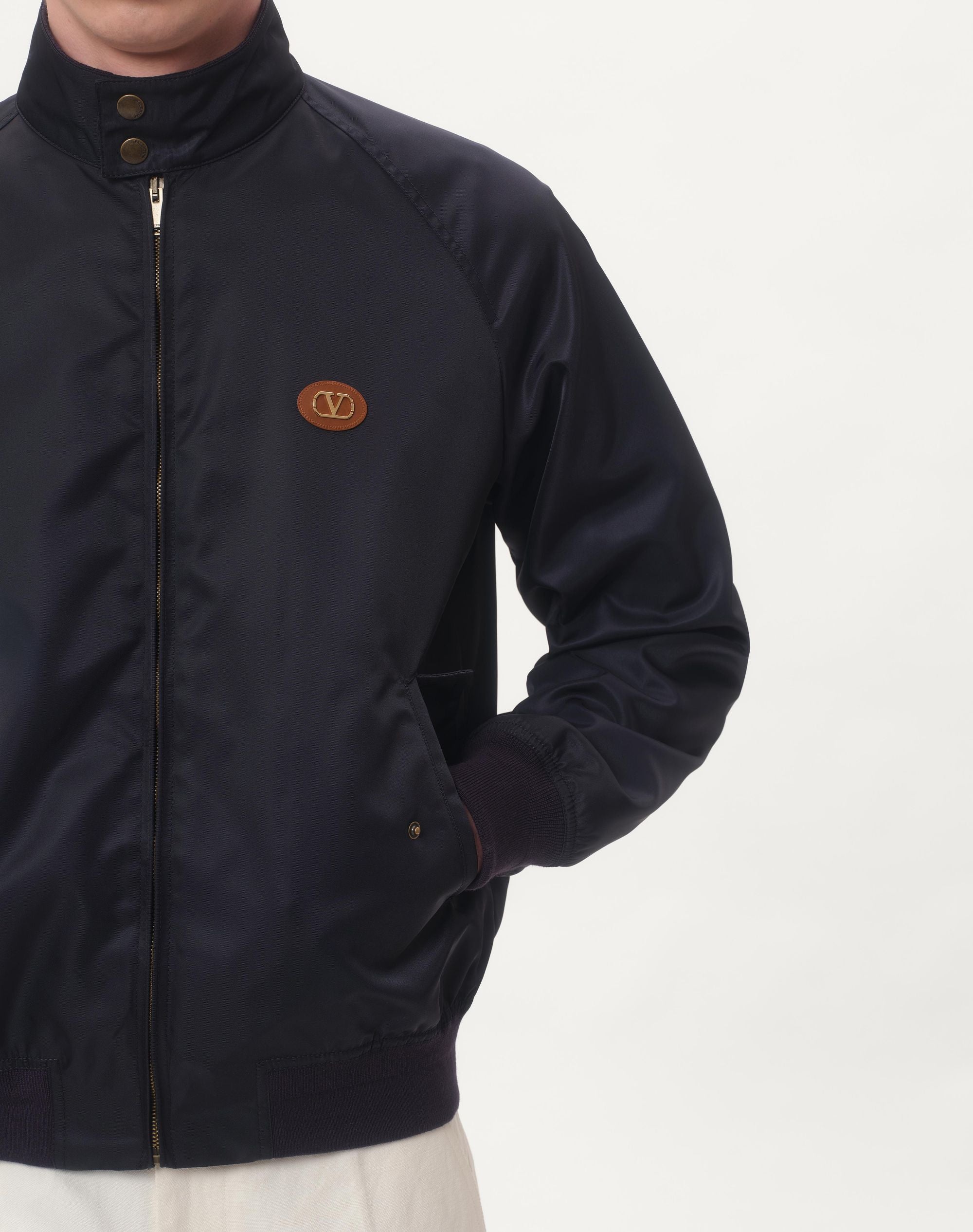 NYLON BLOUSON WITH VLOGO PATCH - VALENTINO - Verso