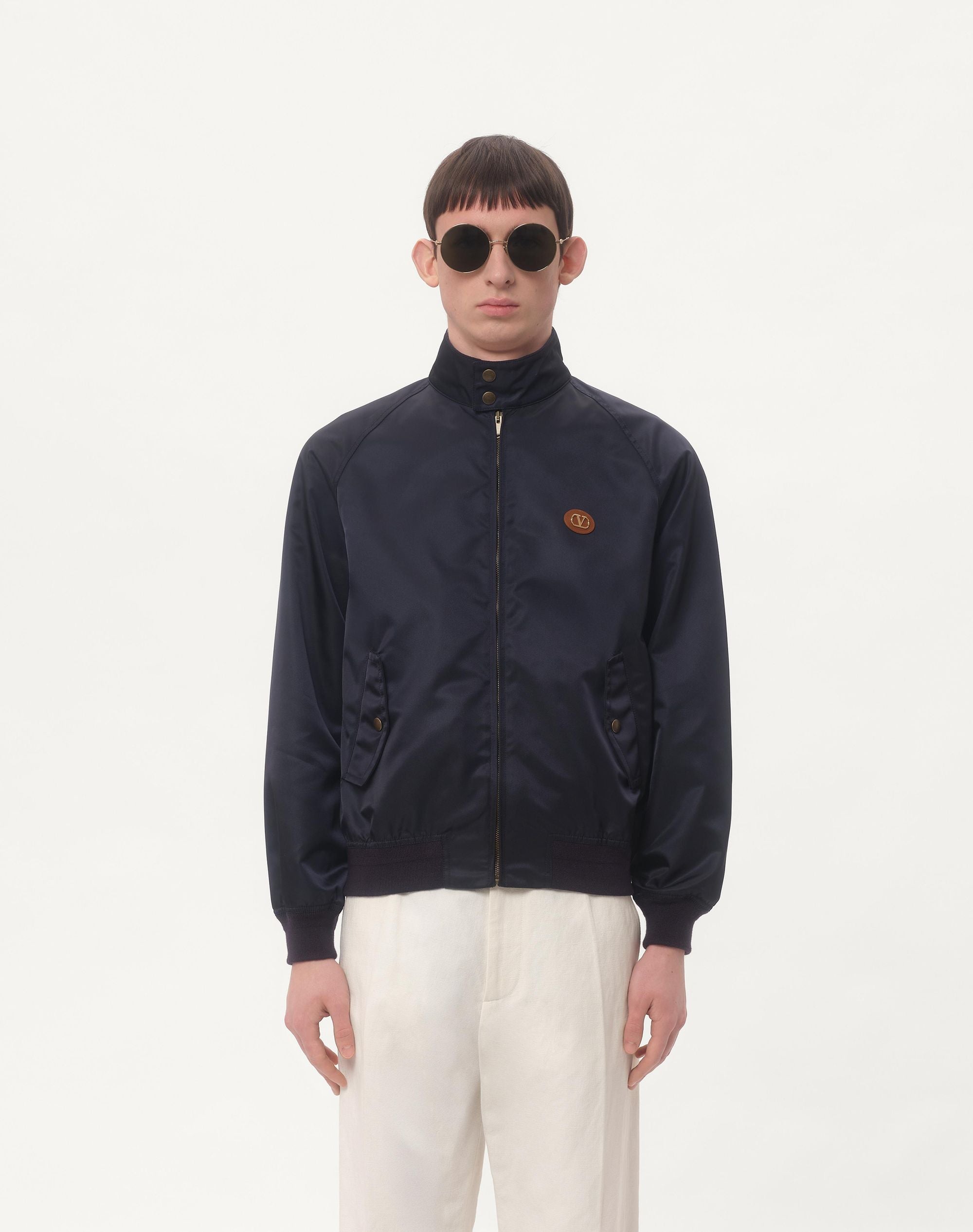 NYLON BLOUSON WITH VLOGO PATCH - VALENTINO - Verso