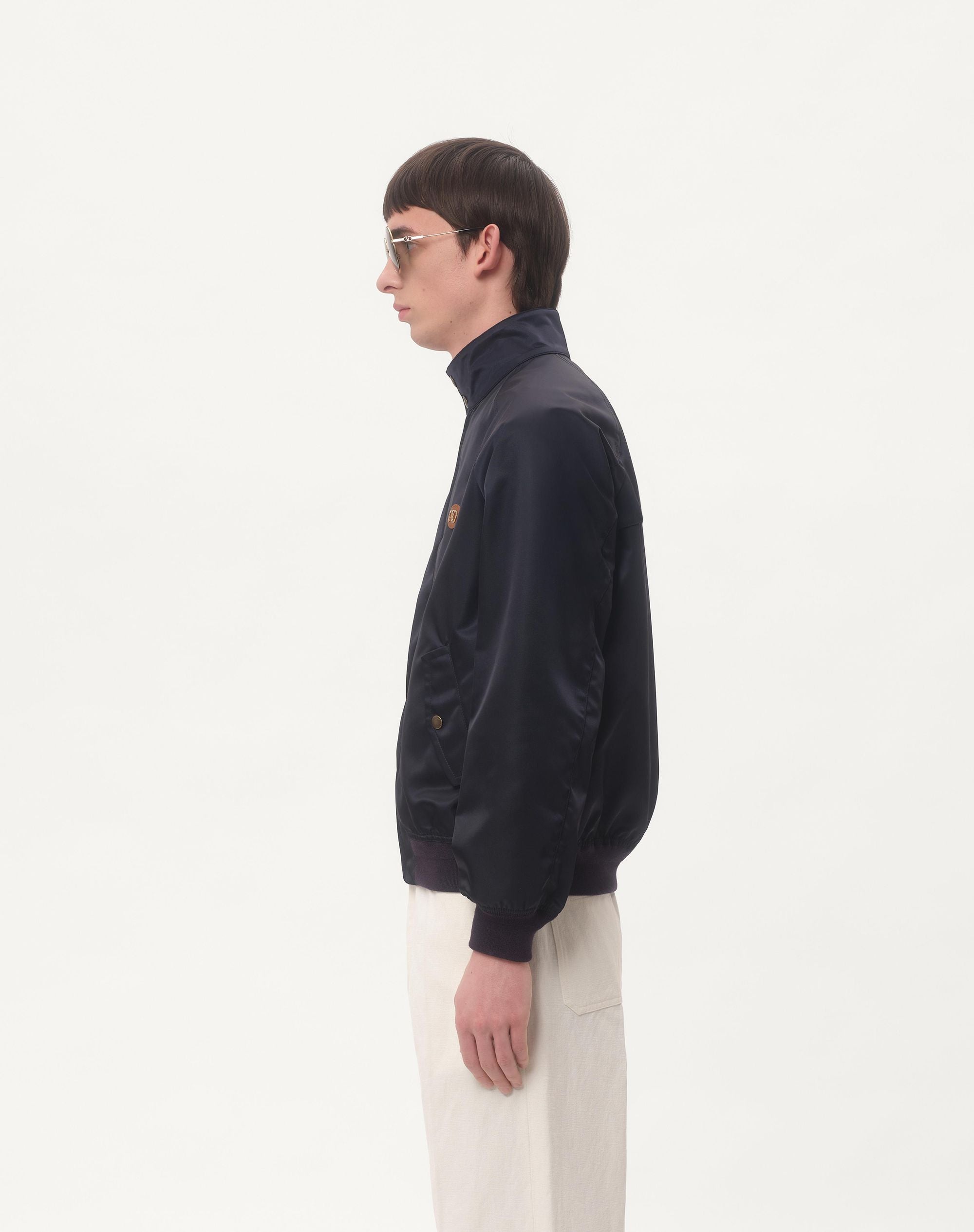 NYLON BLOUSON WITH VLOGO PATCH - VALENTINO - Verso