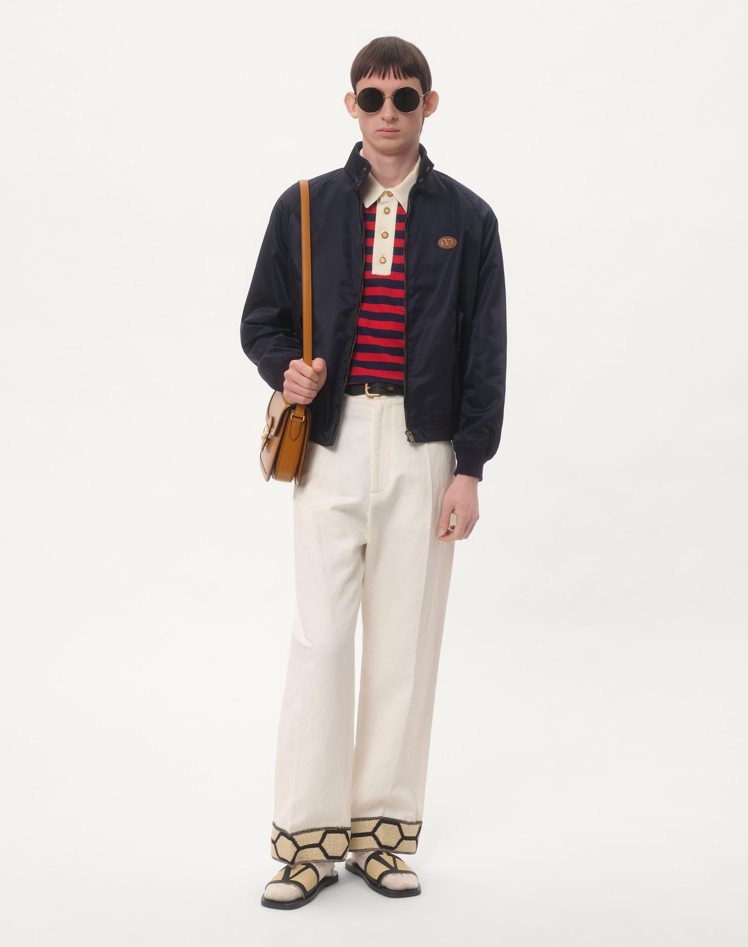 NYLON BLOUSON WITH VLOGO PATCH - VALENTINO - Verso