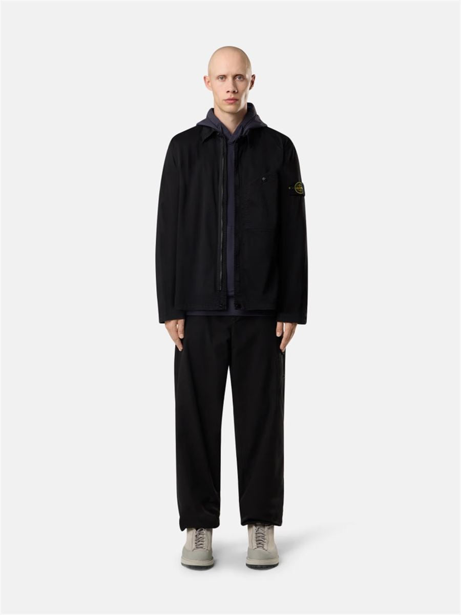 Overshirt with chest pocket and two-way zip-STONE ISLAND-Verso