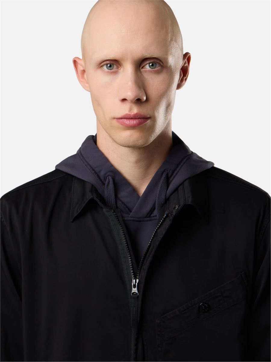 Overshirt with chest pocket and two-way zip-STONE ISLAND-Verso