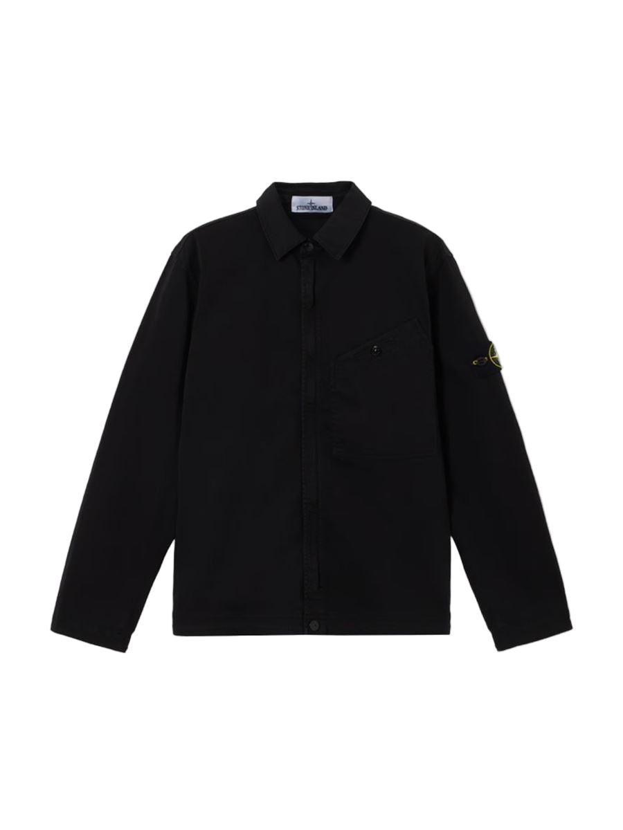 Overshirt with chest pocket and two-way zip-STONE ISLAND-Verso