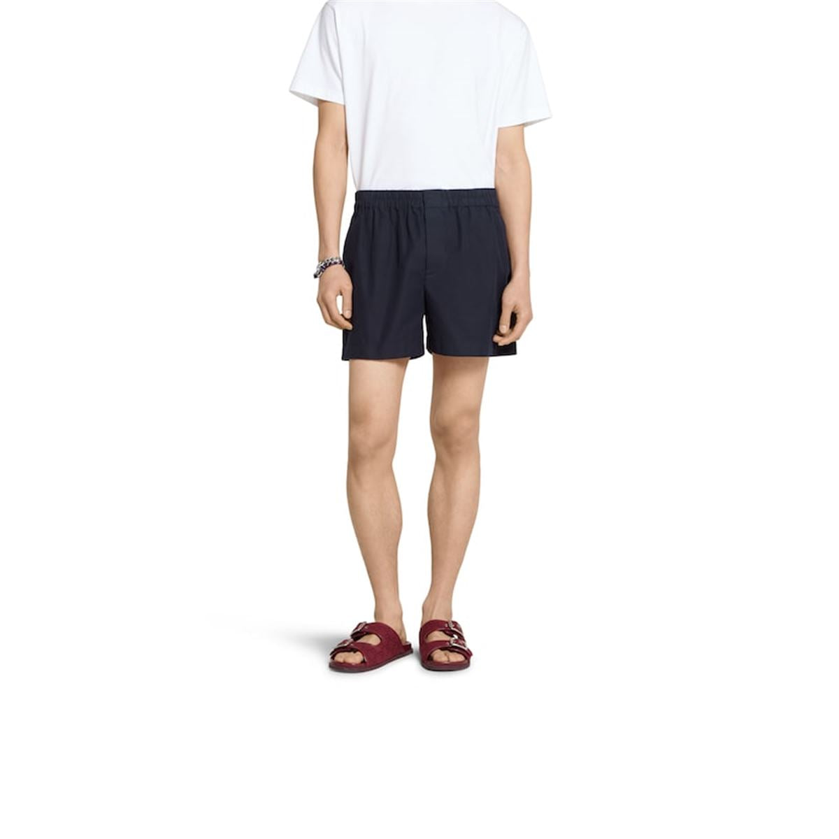 OXFORD COTTON SHORTS WITH EMBROIDERY-GUCCI-Verso