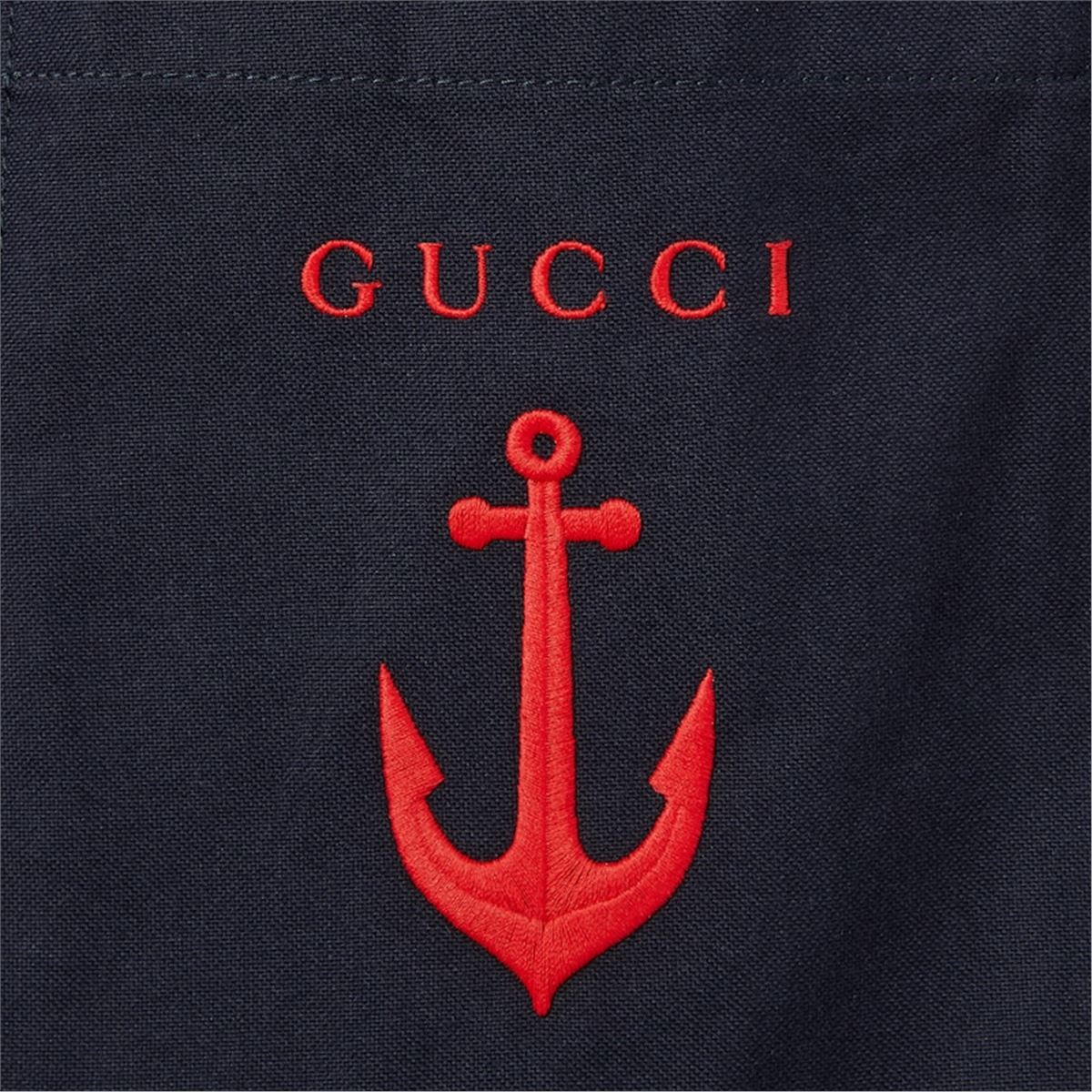 OXFORD COTTON SHORTS WITH EMBROIDERY-GUCCI-Verso