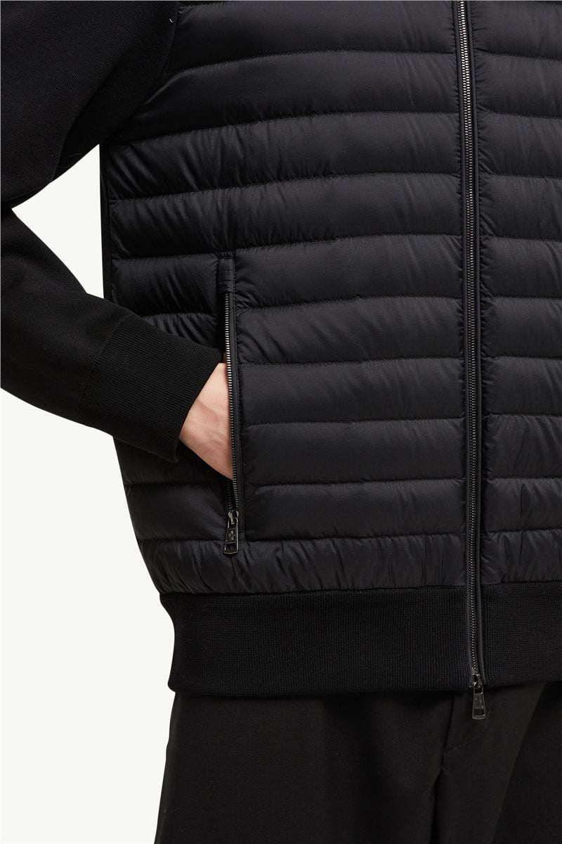 padded crêpe cotton zip-up cardigan-MONCLER-Verso