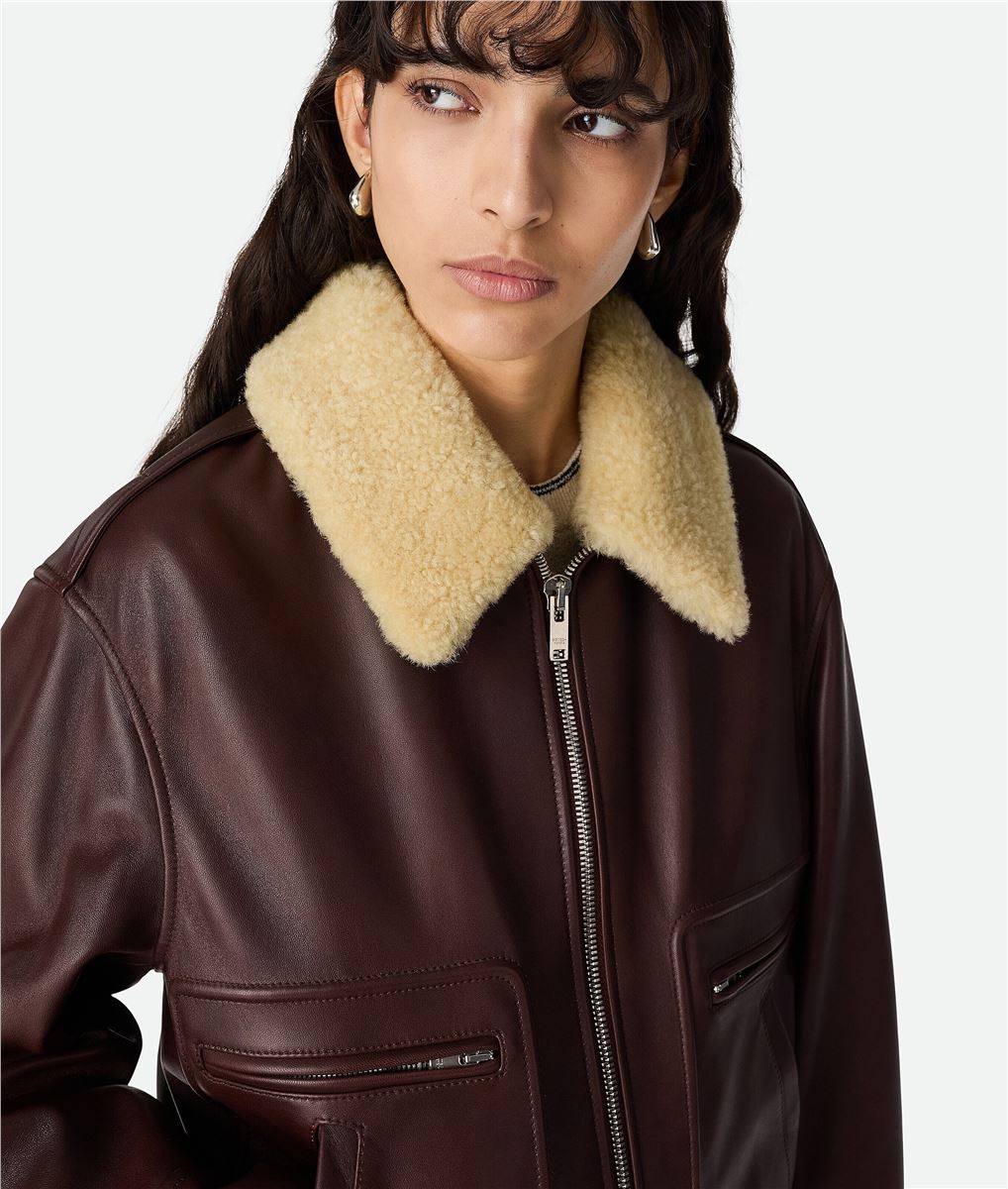 Padded leather blouson-BOTTEGA VENETA-Verso