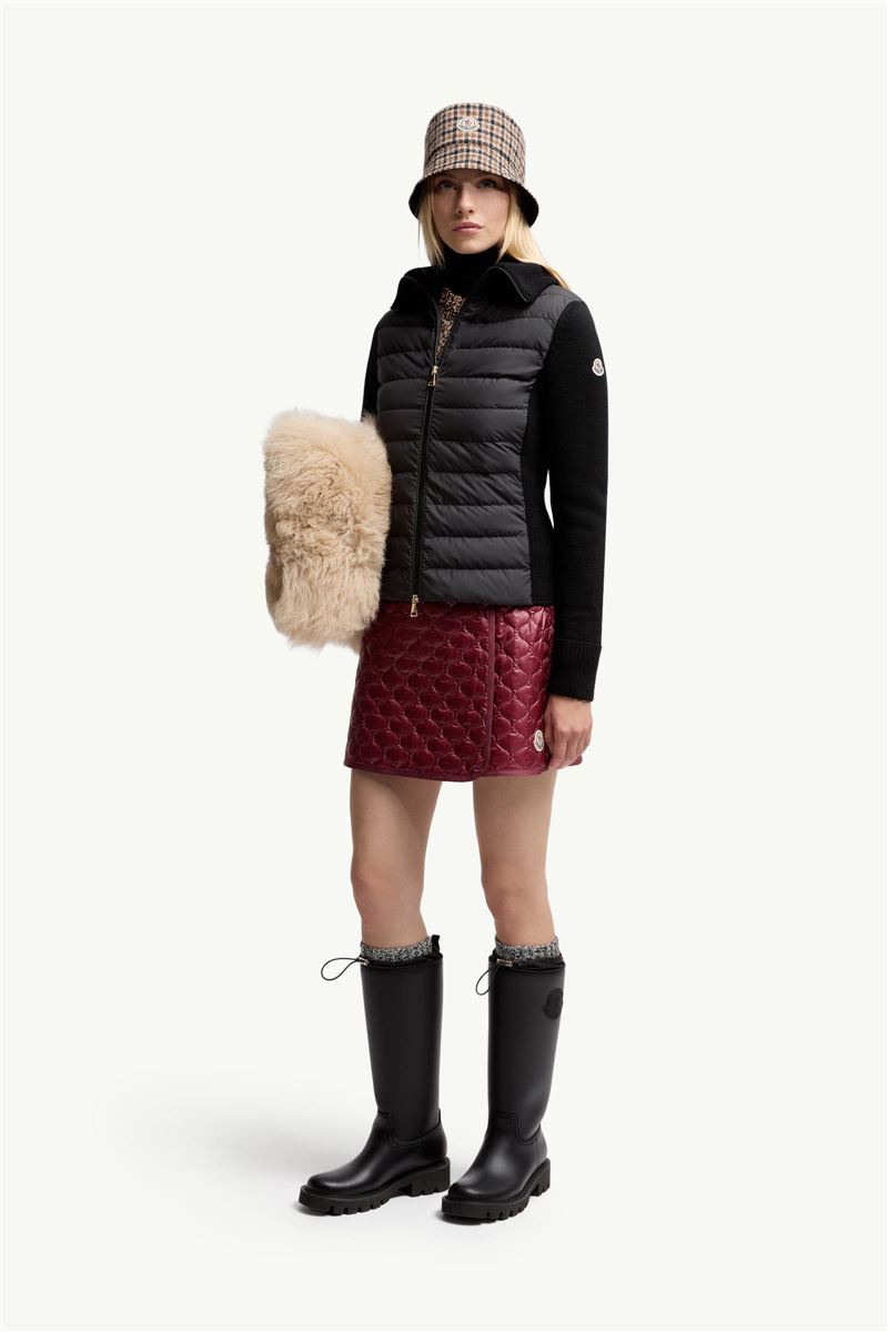 PADDED WOOL ZIP-UP CARDIGAN-MONCLER-Verso