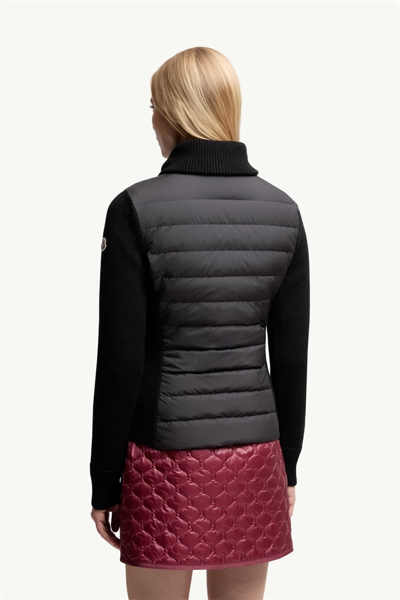 PADDED WOOL ZIP-UP CARDIGAN-MONCLER-Verso