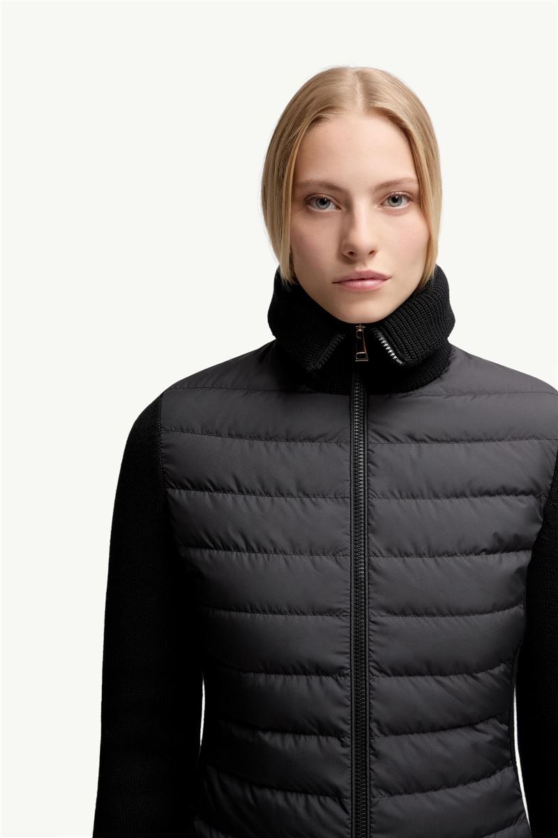 PADDED WOOL ZIP-UP CARDIGAN-MONCLER-Verso