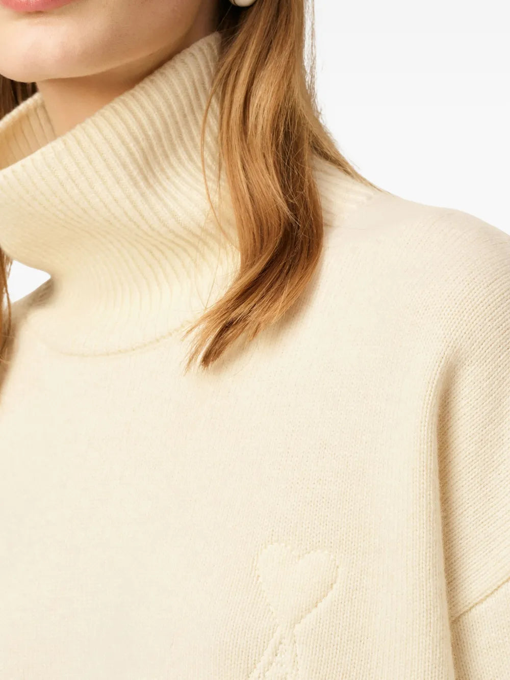 Paris ami de coeur funnel-neck wool sweater-AMI-Verso