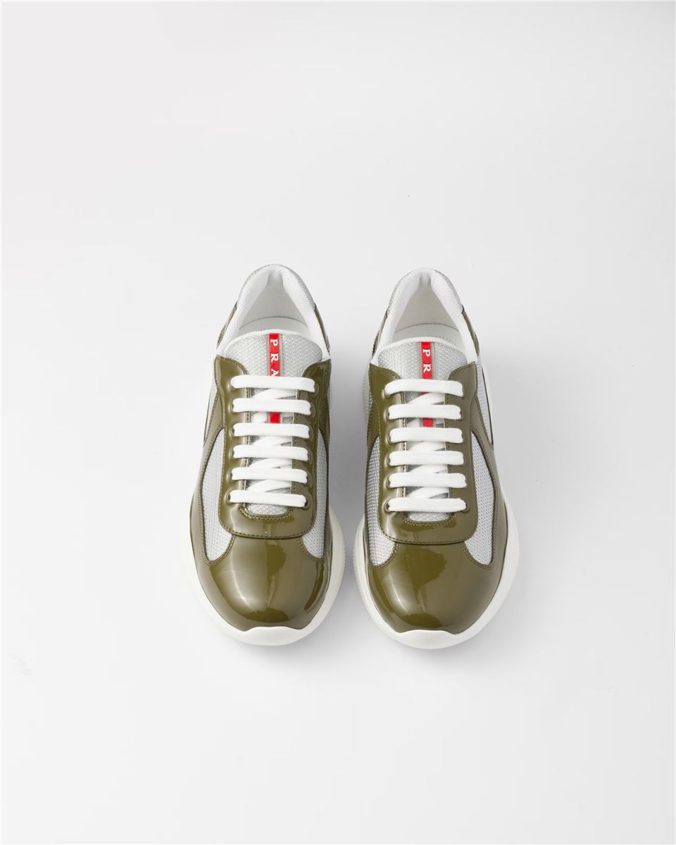 Patent leather and technical fabric prada america's cup sneakers-PRADA-Verso