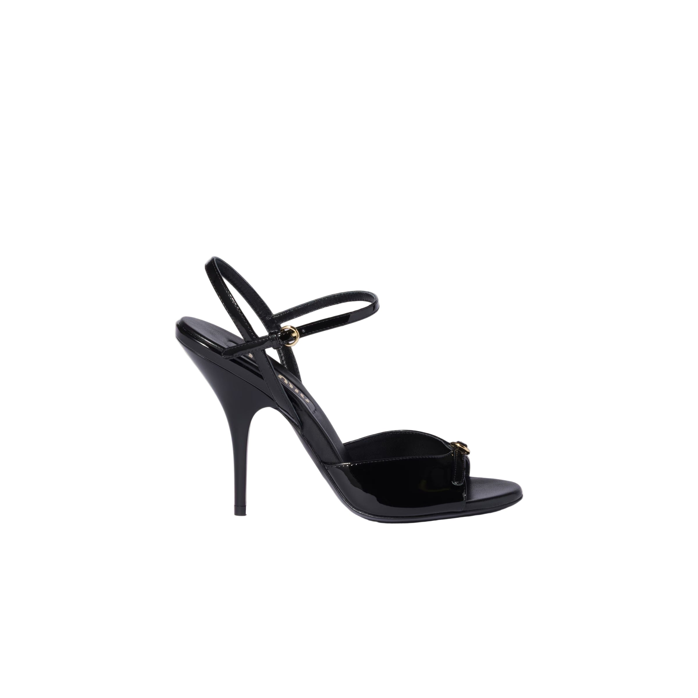 Patent leather sandals with buckles-MIU MIU-Verso