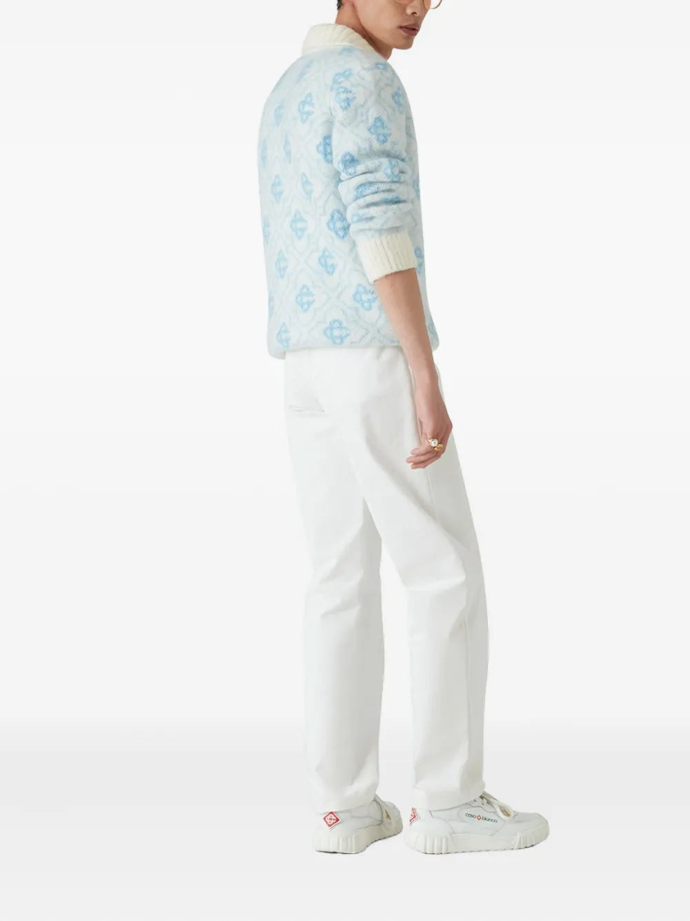 Pattern zip-up cardigan-CASABLANCA-Verso