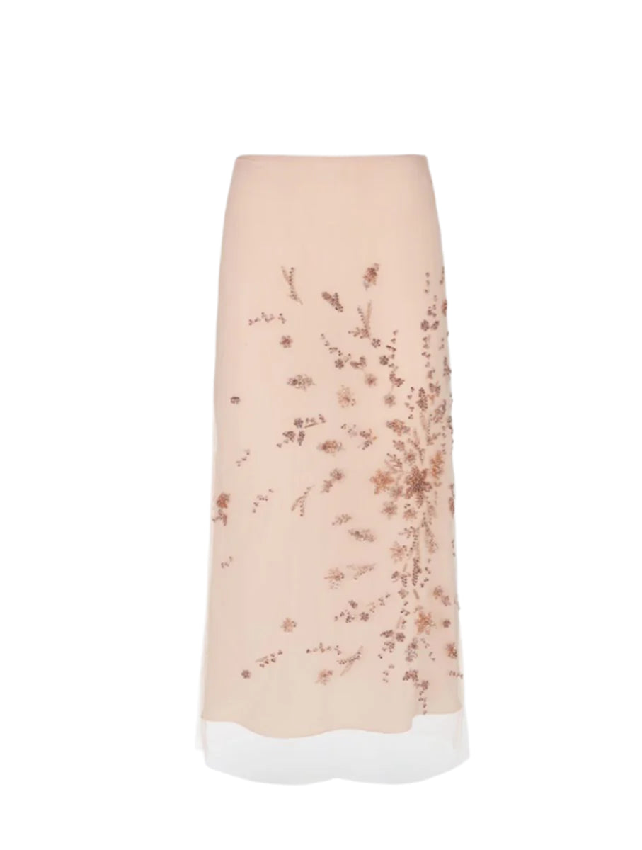 PINK EMBROIDERED TULLE SKIRT-FENDI-Verso