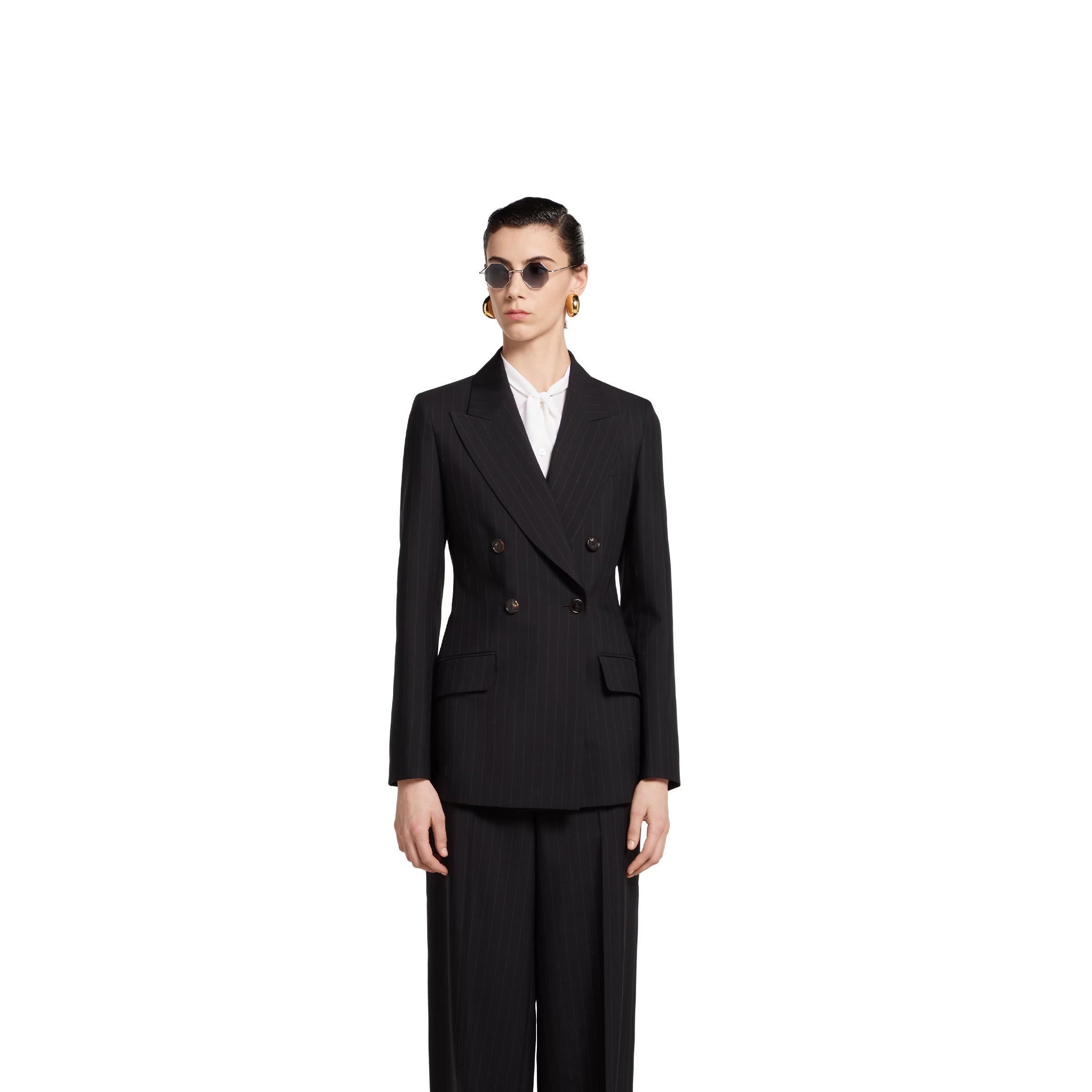 Pinstripe gucci wool jacquard jacket-GUCCI-Verso