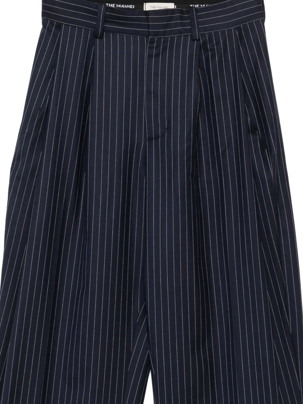 Pinstripe-pattern wide-leg trousers-THE MANNEI-Verso