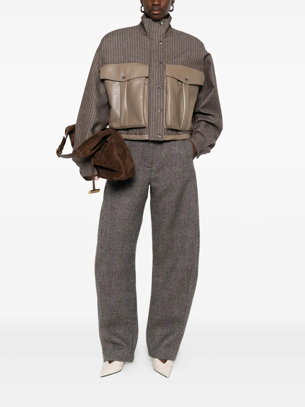 Pinstriped flap-pocket jacket-THE MANNEI-Verso