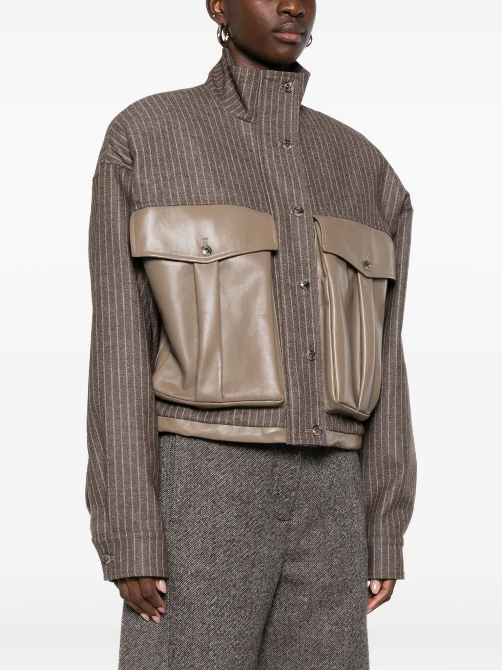 Pinstriped flap-pocket jacket-THE MANNEI-Verso